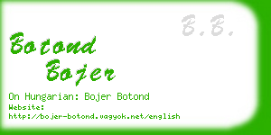 botond bojer business card